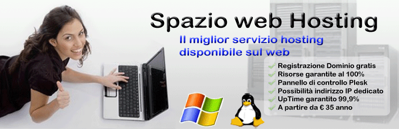 Spazio web Hosting - Il miglior servizio hosting disponibile sul web