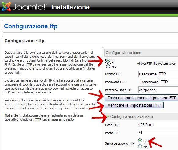 Configurazione permessi joomla